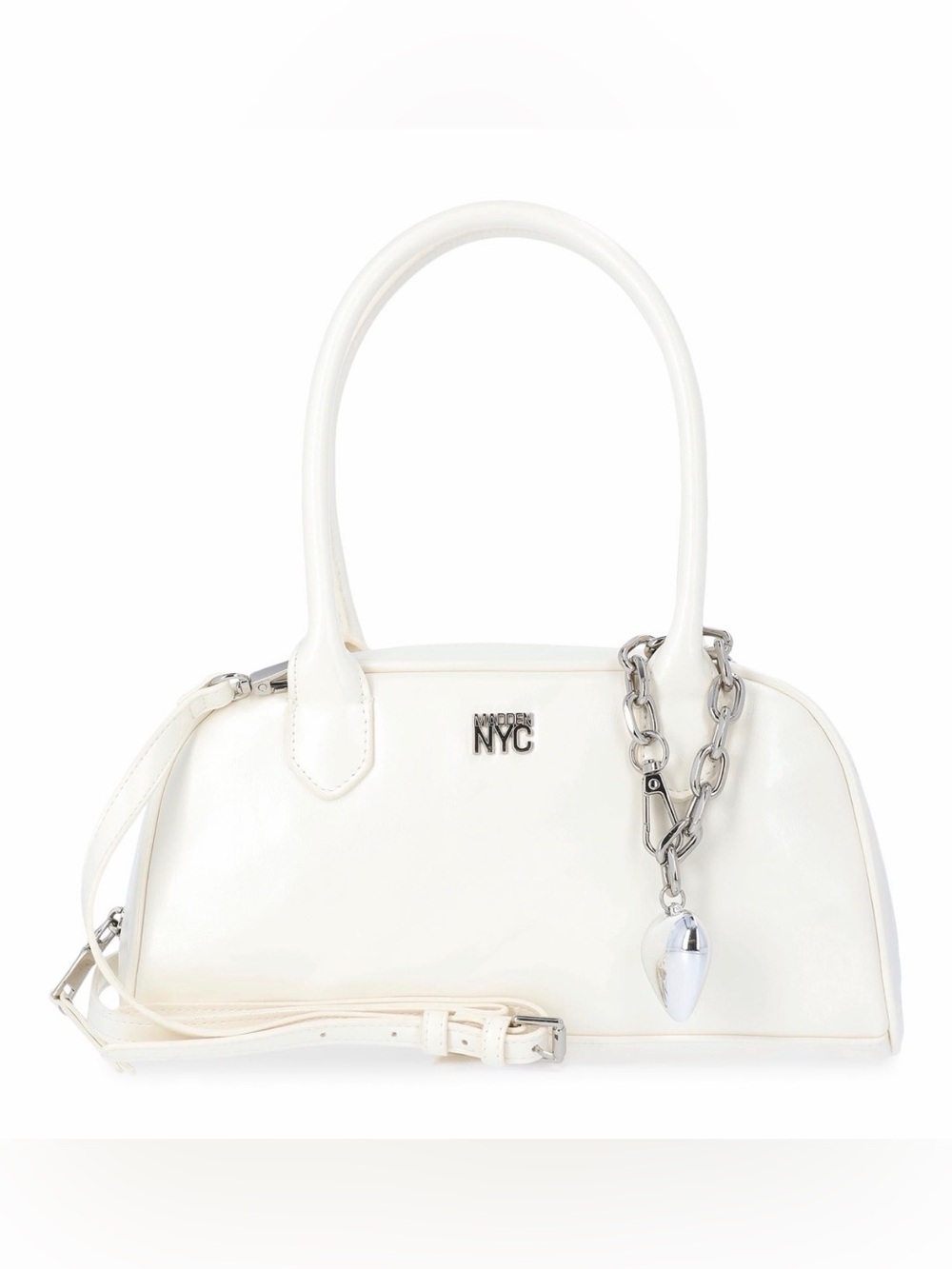 Madden NYC Women’s East West Bowler Bag White